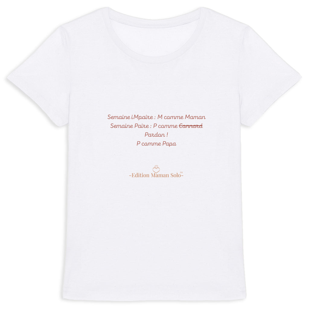 T-shirt épais semaine Paire-imPaire -Edition Maman Solo- - face_0