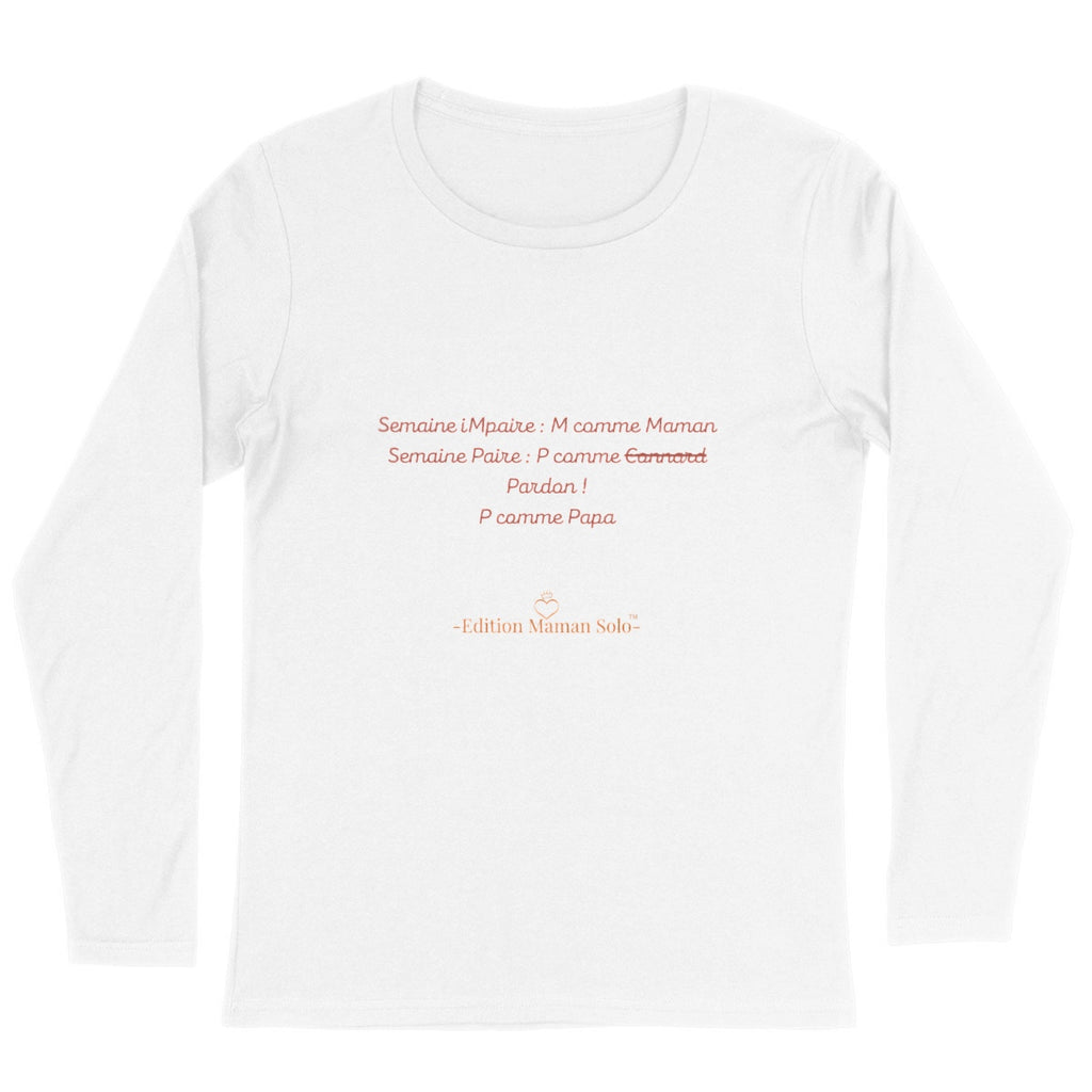 Pull fin "Semaine Paire-Impaire" -Edition Maman Solo- - face_blanc