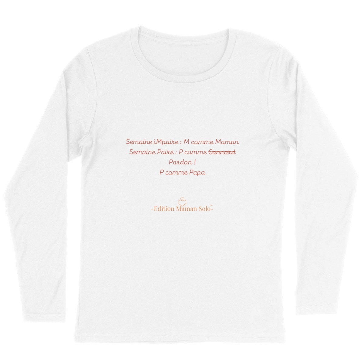 Pull fin "Semaine Paire-Impaire" -Edition Maman Solo- - face_blanc