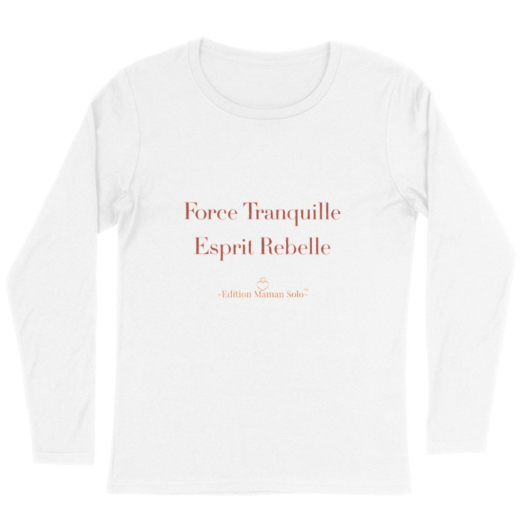 Pull fin "Force Tranquille Esprit Rebelle" -Edition Maman Solo- - face_blanc