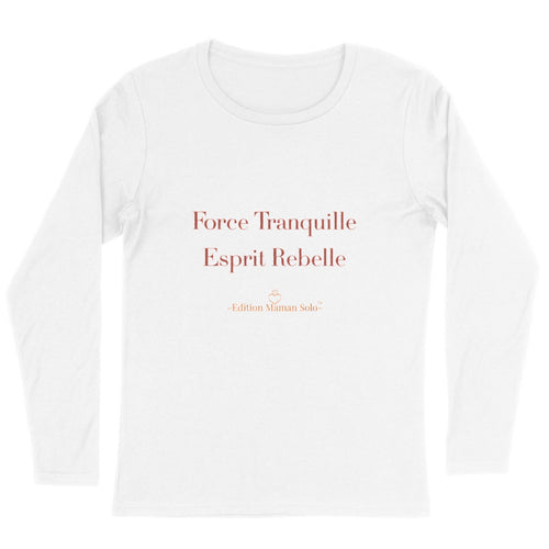 Pull fin "Force Tranquille Esprit Rebelle" -Edition Maman Solo- - face_blanc